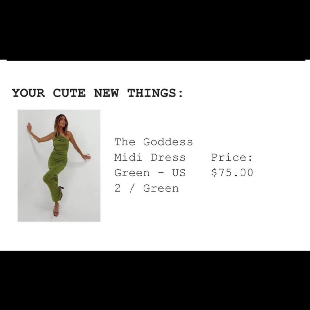 ๐ฟ The Goddess Midi Dress โ Green โ Size 2 (US) - Picture 2 of 3